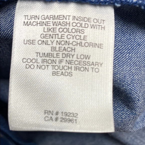 Alfred Dunner Petite Blue Floral Jacket Embroidered Women's Jean Size 14P - Picture 8 of 8